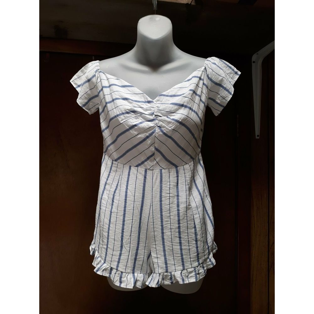 Womens Junior Size M Romper Short Set Off Shoulder